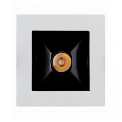 Foco empotrar LED fijo Cuadrado 44x44mm MINI 3W Blanco